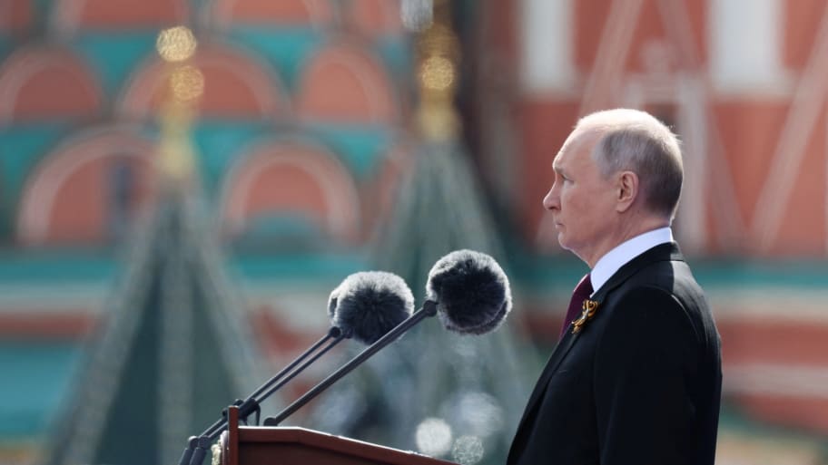 Vladimir Putin delivers a speech during a military parade on Victory Day in Red Square in central Moscow, Russia, May 9, 2023. 