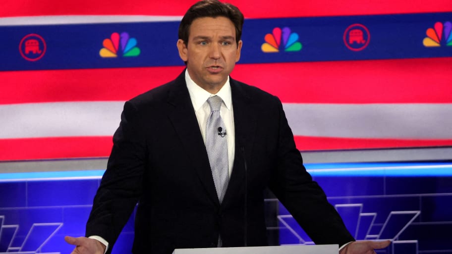 Ron DeSantis speaks at the third Republican candidates' U.S. presidential debate