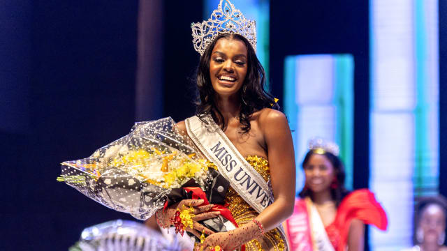 The winner of the 2024 Miss Universe Nigeria pageant, Chidimma Adetshina, poses with her crown at the Eko Hotel Convention Centre in Lagos, Nigeria on 31 August, 2024.