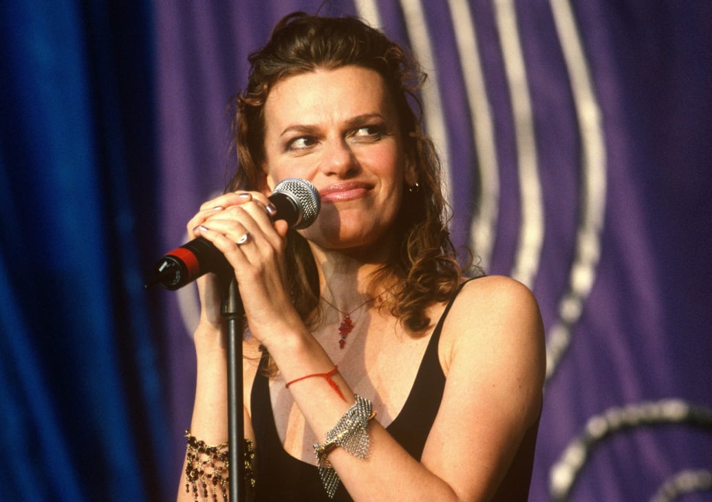 Sandra Bernhard performs during the Lilith Fair in 1999.