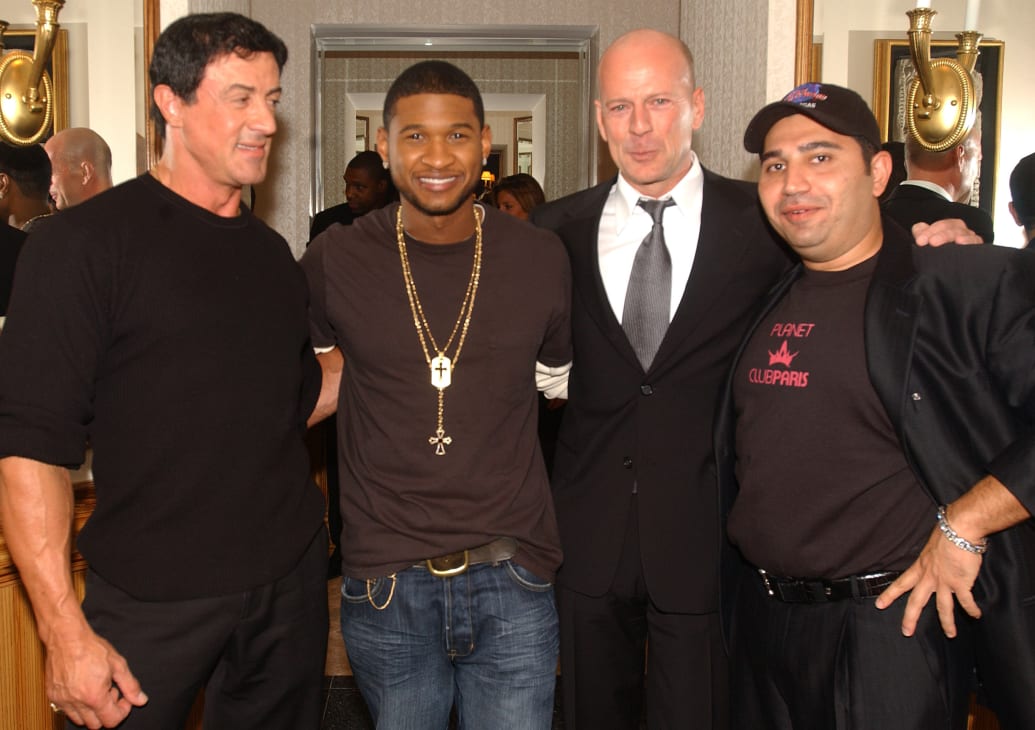 Sylvester Stallone, Usher, Bruce Willis and Fred Khalilian.