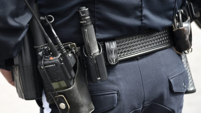 A photo of a police officer's duty belt.