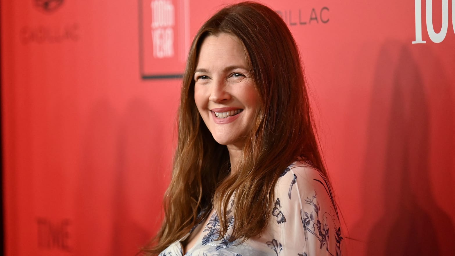 Drew Barrymore on the red carpet at the Time 100 Gala.