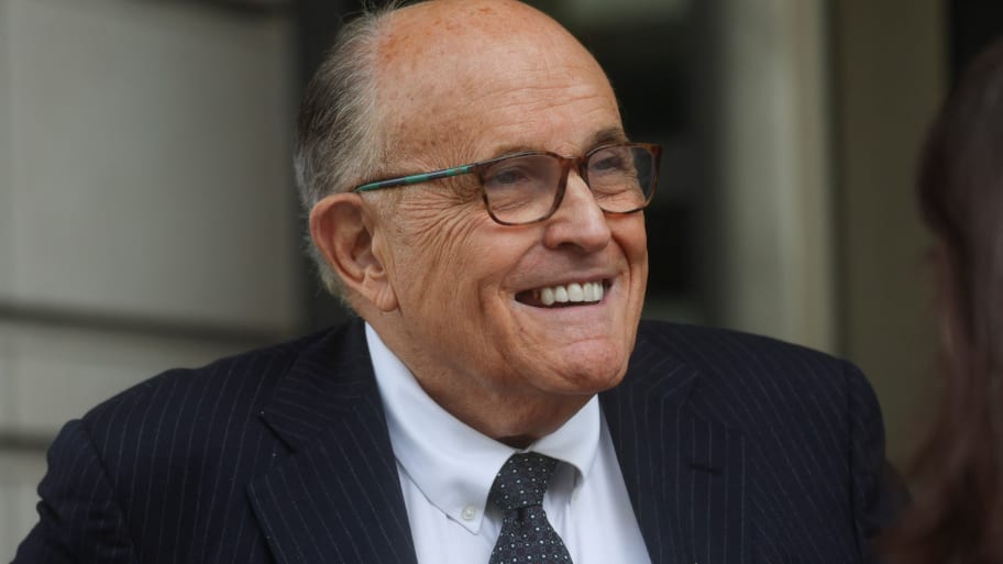 Rudy Giuliani exits U.S. District Court after attending a hearing in a defamation suit brought against Giuliani by two Georgia election workers, at the federal courthouse in Washington, D.C., May 19, 2023.