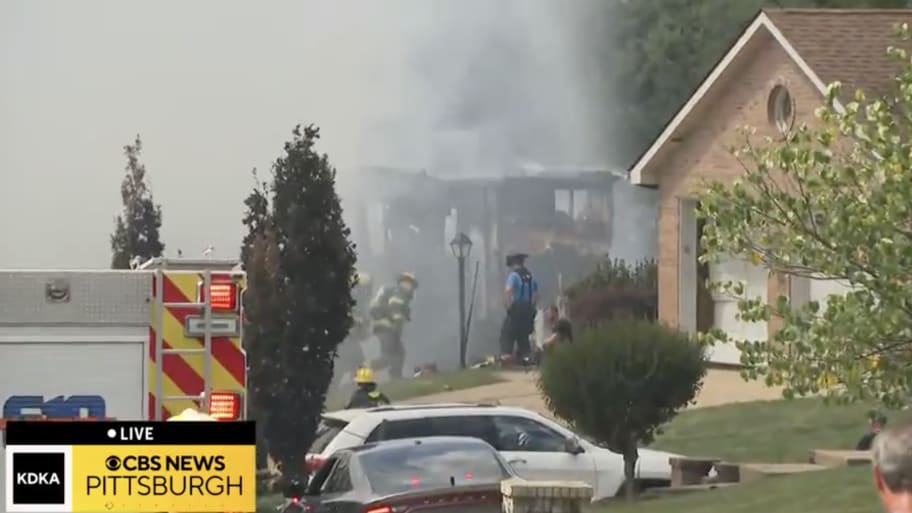 KDKA TV footage of a burnt-down house in Plum, Pennsylvania.