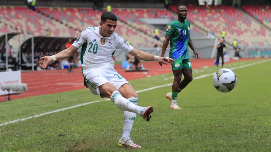Youcef Atal in action in Algeria v Sierra Leone match
