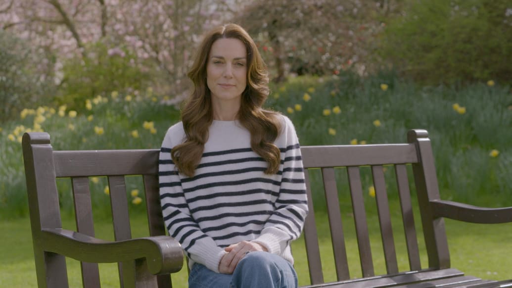 Kate Middleton appears in this still image from a handout video released March 22, 2024, in which she announced that she is undergoing preventative chemotherapy after cancer was found to have been present, following her abdominal surgery in January.