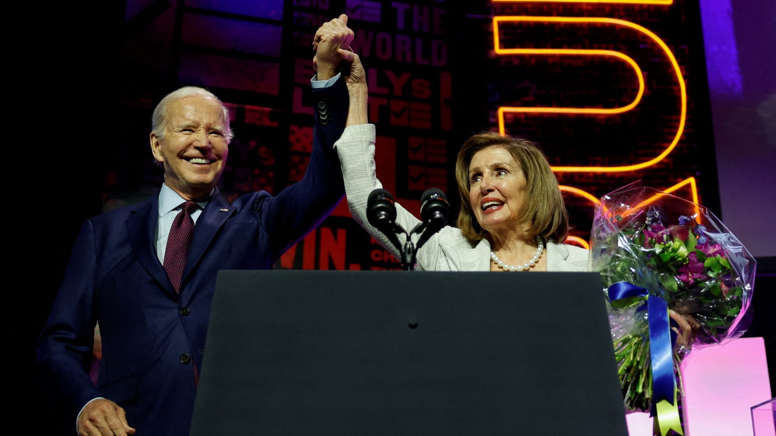 President Joe Biden and Speaker Emerita Nancy Pelosi 