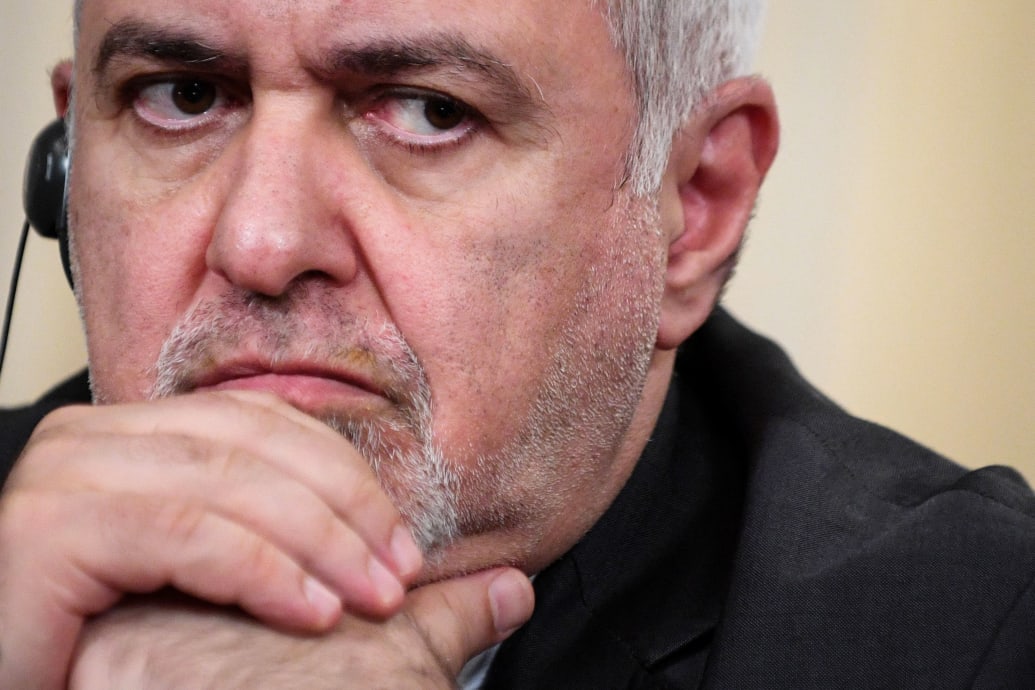 A photo of former Iranian Foreign Minister Mohammad Javad Zarif.