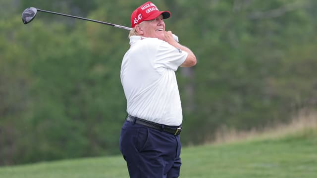 President Joe Biden mocked Donald Trump’s boasts about winning trophies at his own golf club in West Palm Beach, Florida.