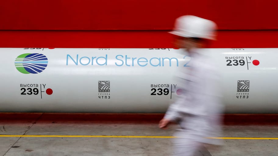 The logo of the Nord Stream 2 gas pipeline project 