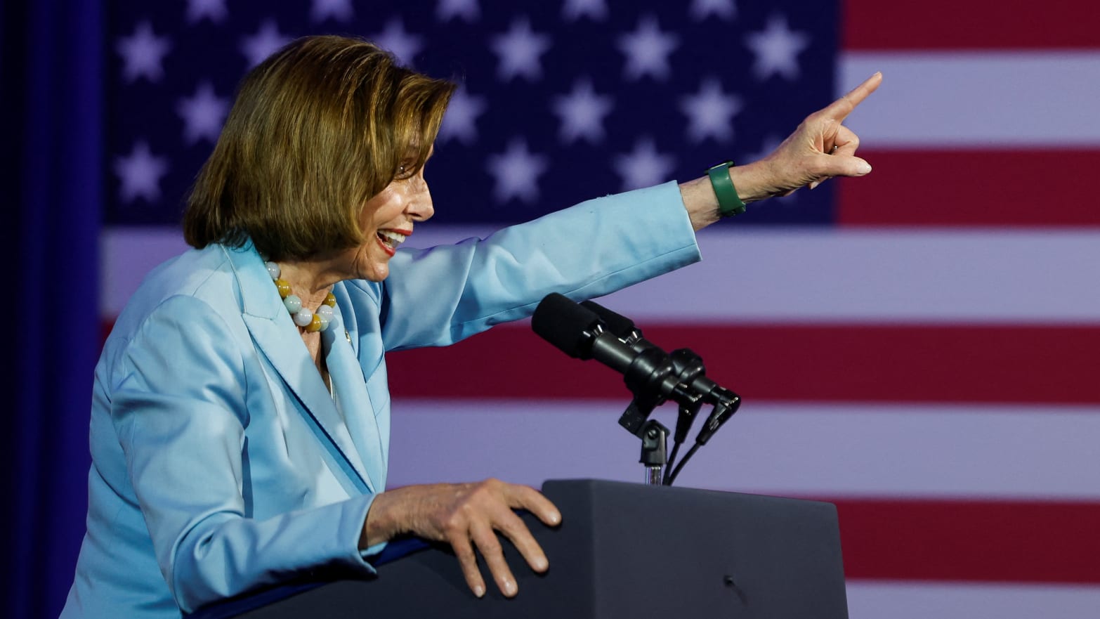 A picture of former Speaker of the House of Representatives Nancy Pelosi (D-CA), who revealed to volunteers on Friday that she will run for reelection in 2024, Politico reported.