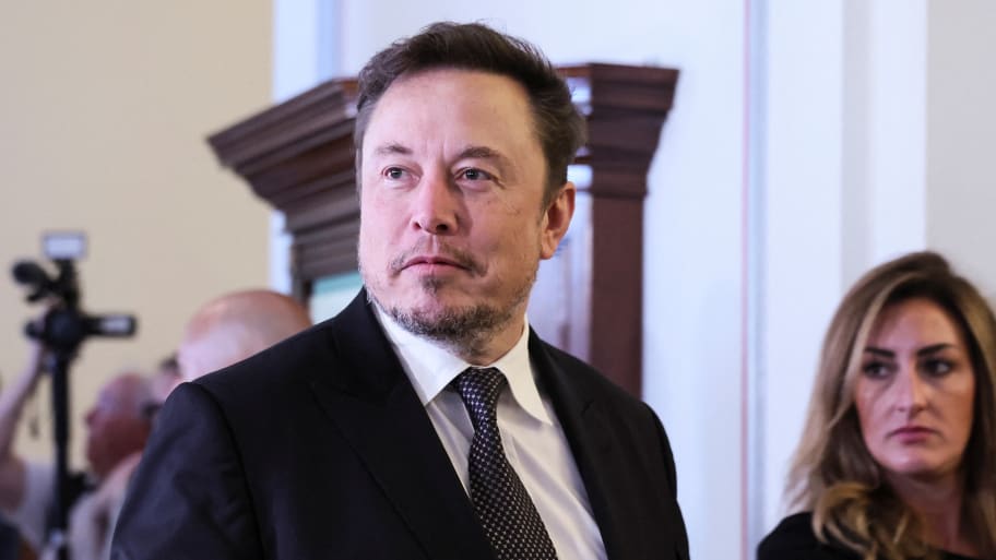Elon Musk arrives for a bipartisan Artificial Intelligence (AI) Insight Forum for all U.S. senators hosted by Senate Majority Leader Chuck Schumer (D-NY) at the U.S. Capitol in Washington