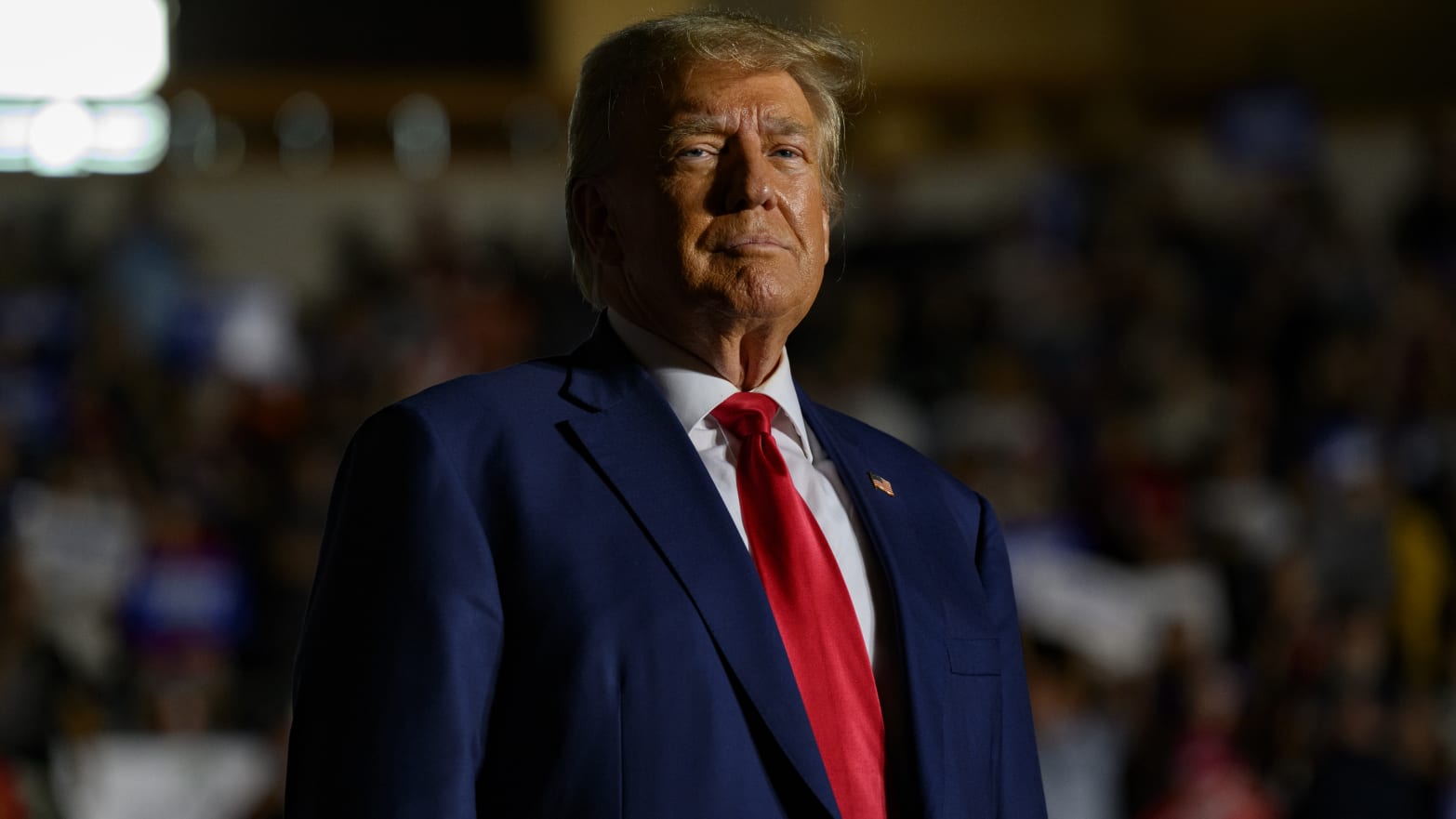 Former U.S. President Donald Trump enters Erie Insurance Arena for a political rally while campaigning for the GOP nomination in the 2024 election on July 29, 2023 in Erie, Pennsylvania. 