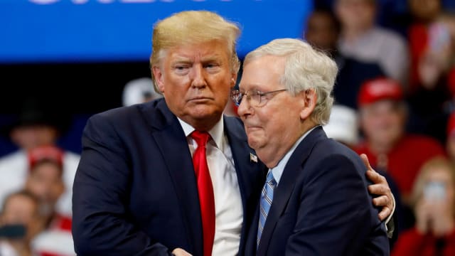 A photo of Mitch McConnell and Donald Trump