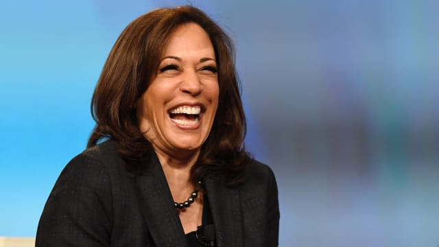 Kamala Harris worried that she was laughing too much.