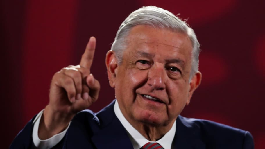 Mexico's President Andres Manuel Lopez Obrador speaks during a news conference at the National Palace in Mexico City, Mexico, June 20, 2022.