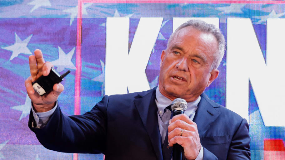 Independent presidential candidate Robert F. Kennedy Jr. speak at a press conference in the Brooklyn borough of New York, on May 1, 2024.