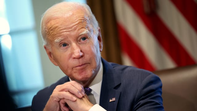 U.S. President Joe Biden holds a Cabinet meeting at the White House on October 02, 2023 in Washington, DC. Biden held the meeting to discuss economic legislation, artificial intelligence, and gun violence.