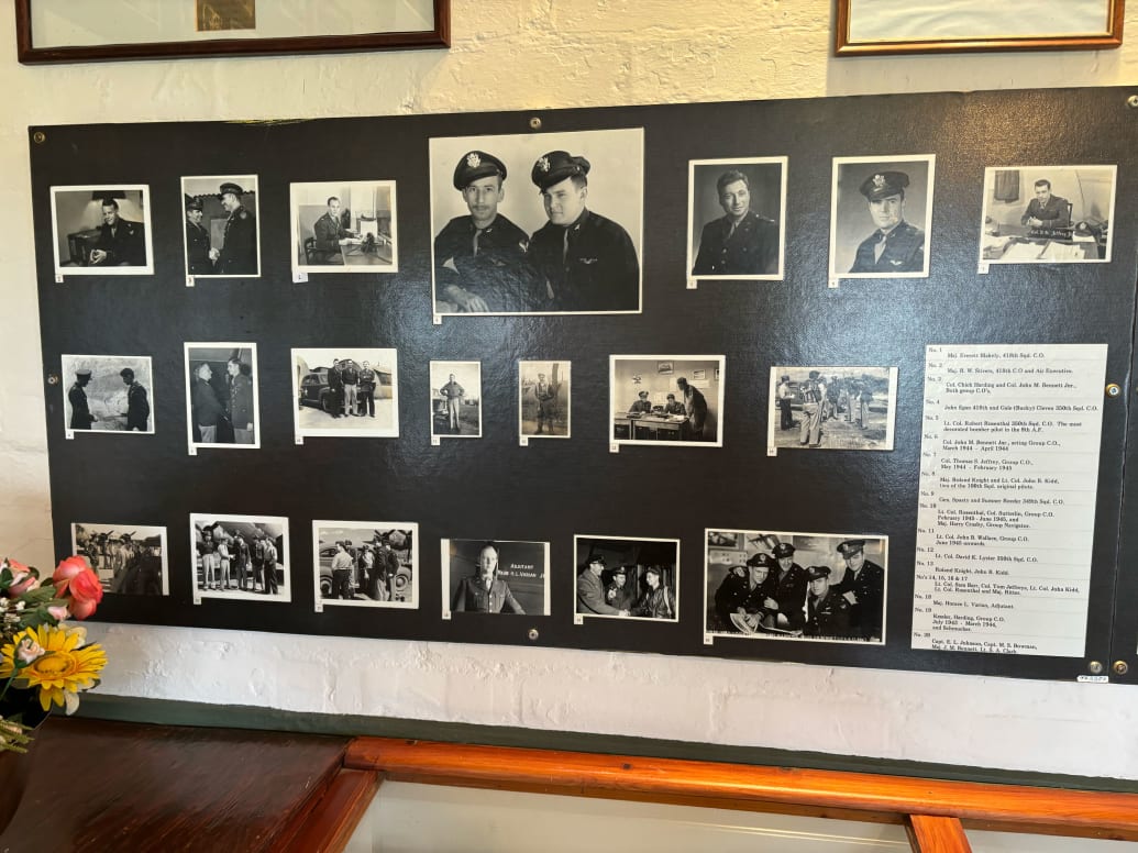 A photo of WWII veterans at Thorpe Abbotts Museum