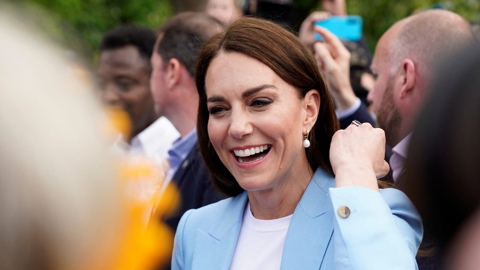 Kate during a walkabout meeting members of the public on the Long Walk near Windsor Castle