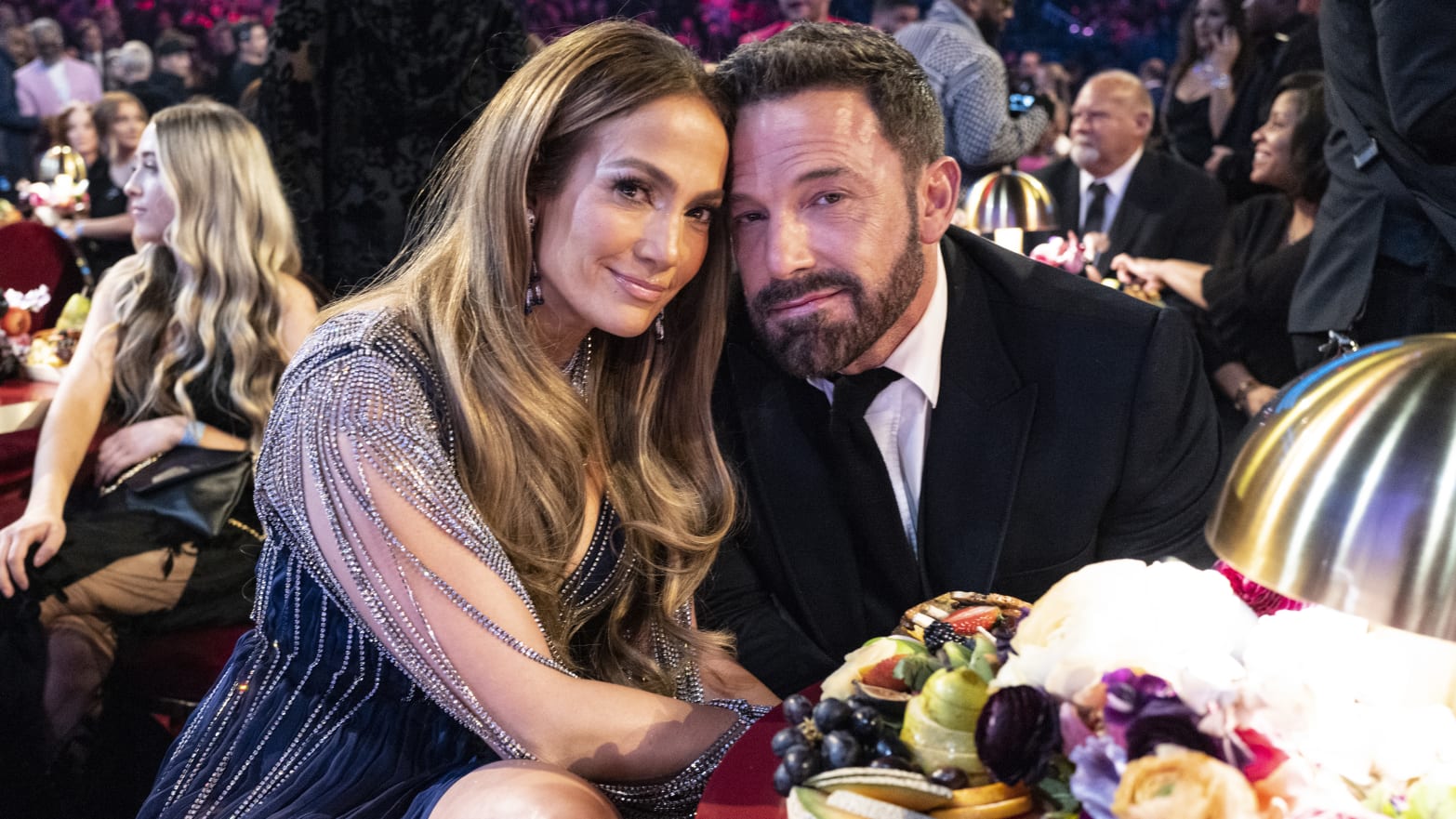 Jennifer Lopez and Ben Affleck at the 2023 Grammys. 