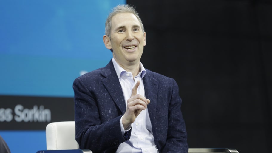 Andy Jassy on stage at the 2022 New York Times DealBook on Nov. 30, 2022, in New York City. 