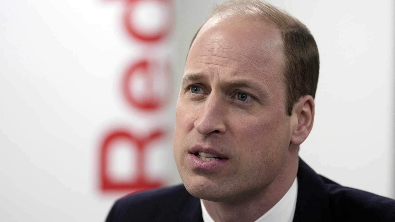 Prince William, Prince of Wales reacts during a visit to the British Red Cross' headquarters in London on February 20, 2024.