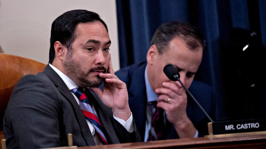 U.S. Representative Joaquin Castro (D-TX) listens during a House Intelligence Committee impeachment inquiry hearing in Washington, D.C.