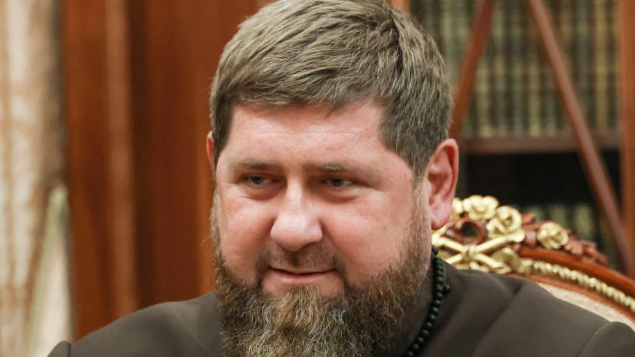 Chechen leader Ramzan Kadyrov attends a meeting with Vladimir Putin in Moscow, Russia, March 13, 2023.