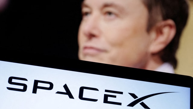 SpaceX logo and Elon Musk