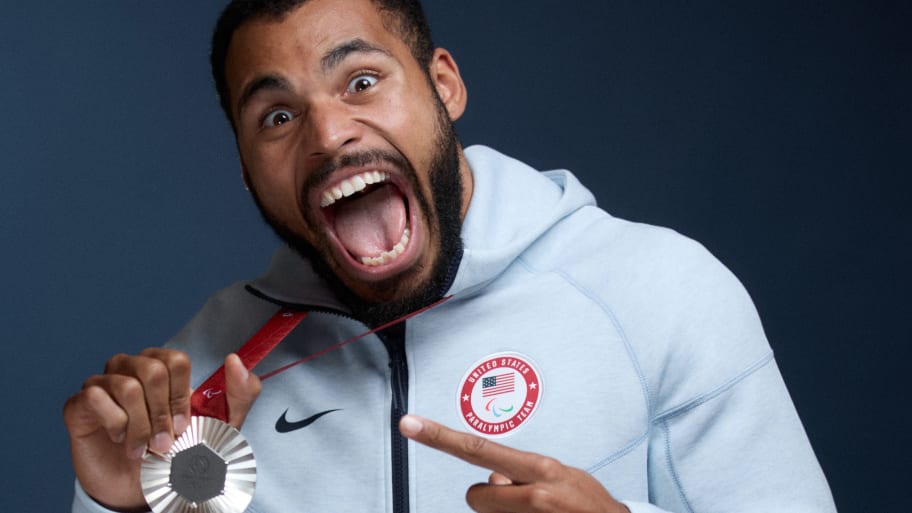 Team USA Paralympian Ryan Medrano poses for a photo with his broze medal on September 1, 2024 in Paris, France.