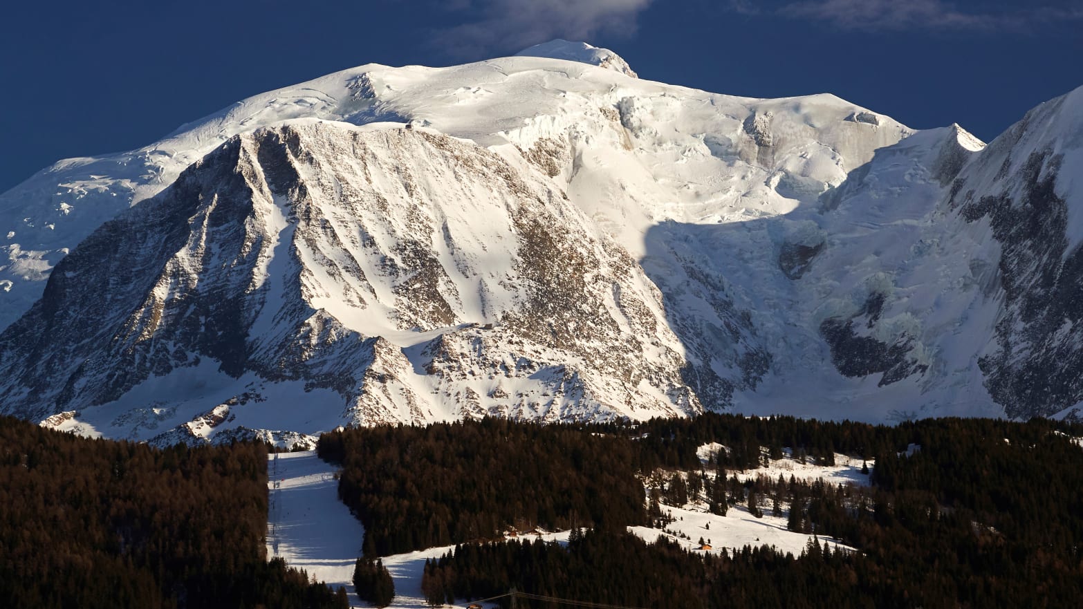 The Mont-Blanc mountain is pictured from Passy, France, February 8, 2020. 