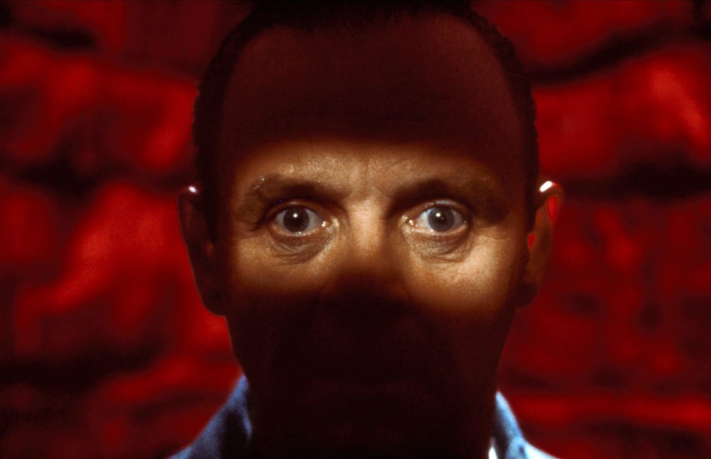 A photo including Anthony Hopkins in the film The Silence of The Lambs