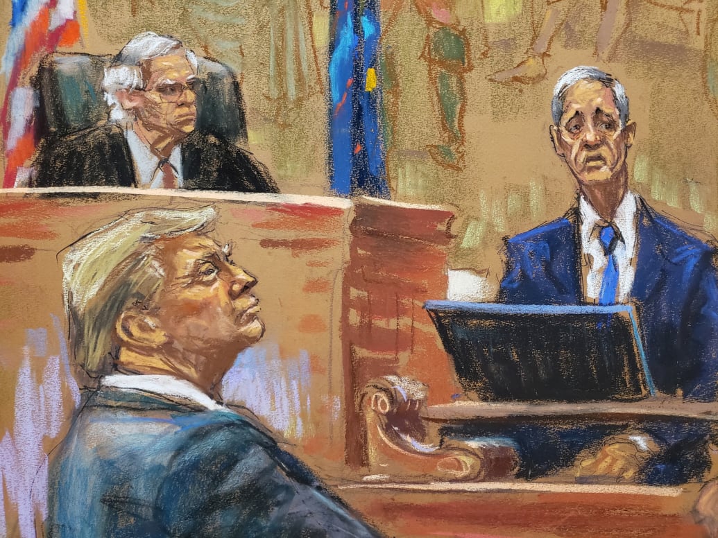 A courtroom portrait prompted Donald Trump to make a blunt self-assessment Thursday: "I must lose some weight."