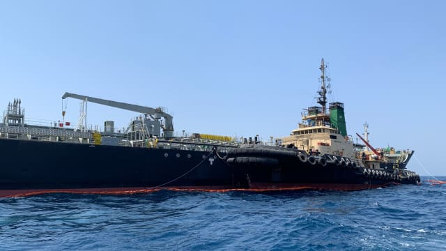 An oil tanker off the port of the Gulf emirate of Fujairah in 2019