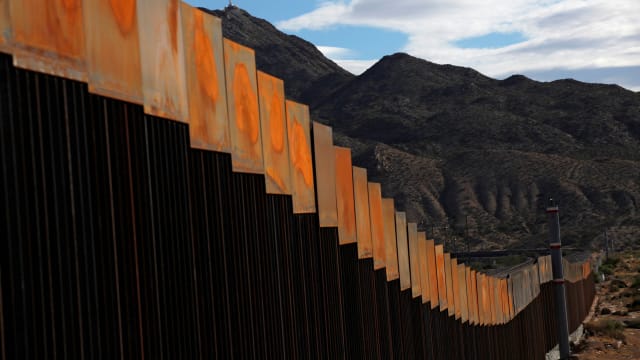 A newly built section of the U.S.-Mexico border wall at Sunland Park, opposite the Mexican border city of Ciudad Juarez.