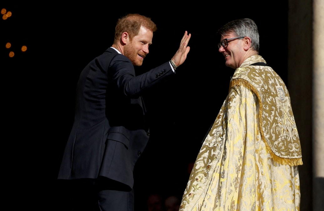 Prince Harry arrives to attend the Invictus Games Foundation 10th Anniversary Service of Thanksgiving at St Paul’s Cathedral, in London, Britain, May 8, 2024.