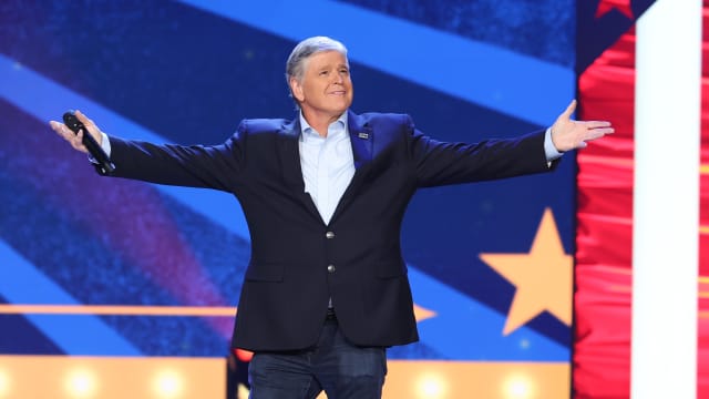Sean Hannity speaks at the Fox Nation Patriot Awards in 2023.