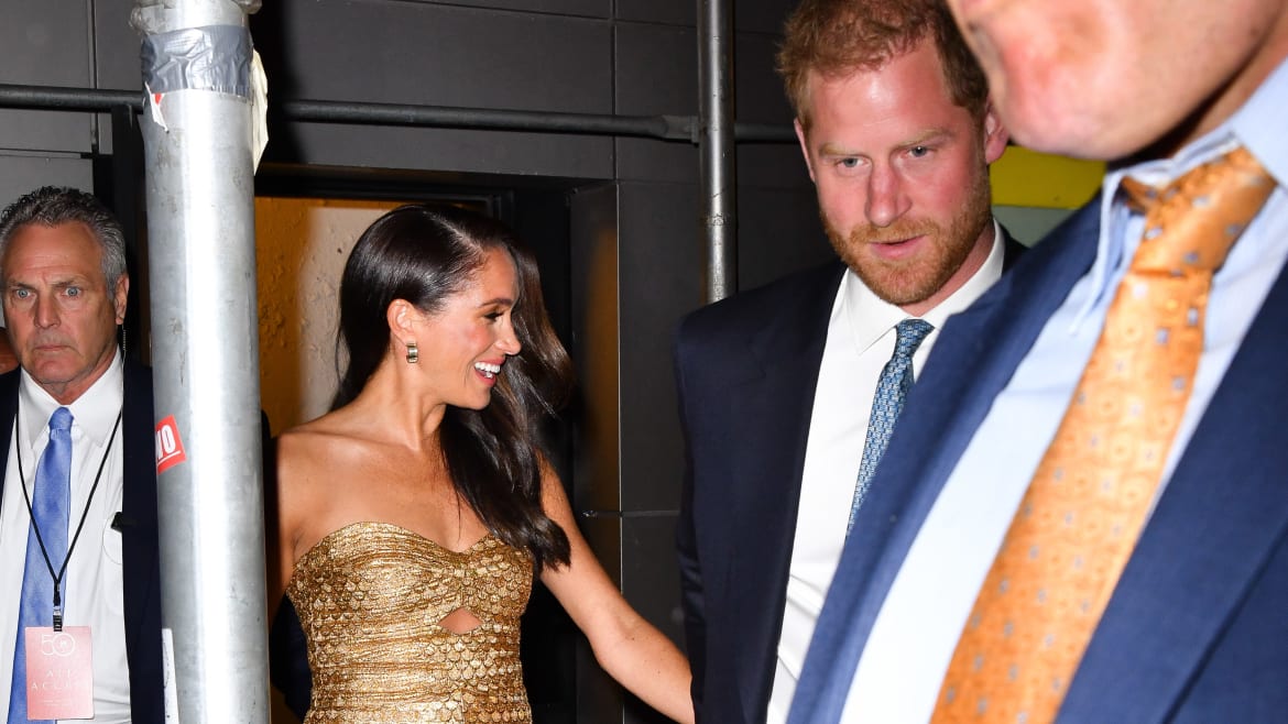 Meghan Markle’s Back in an Insane Gold Dress for Her Relaunch