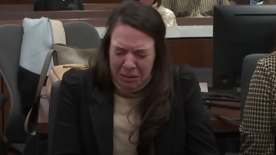 Jessy Kurczewski cries in court.