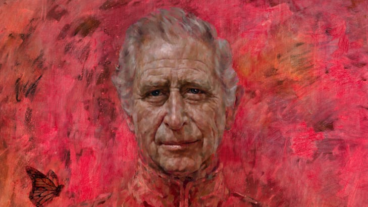 A handout image released on May 14, 2024, shows a portrait of Britain's King Charles by artist Jonathan Yeo.