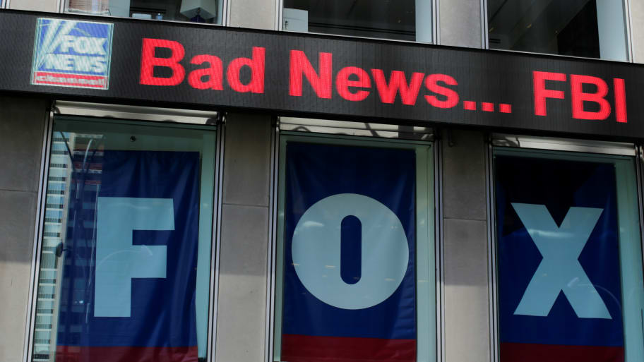 The Fox News electronic ticker is seen at the News Corporation building in the Manhattan borough of New York City, New York, U.S., June 15, 2018. 