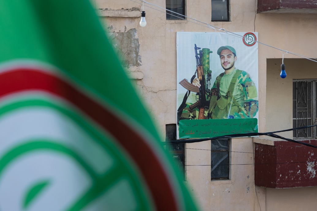 Poster of Hezbollah fighter in South Lebanon