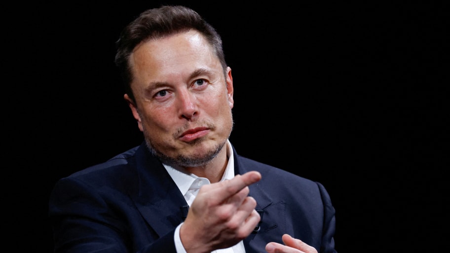 Elon Musk gestures as he attends the Viva Technology conference