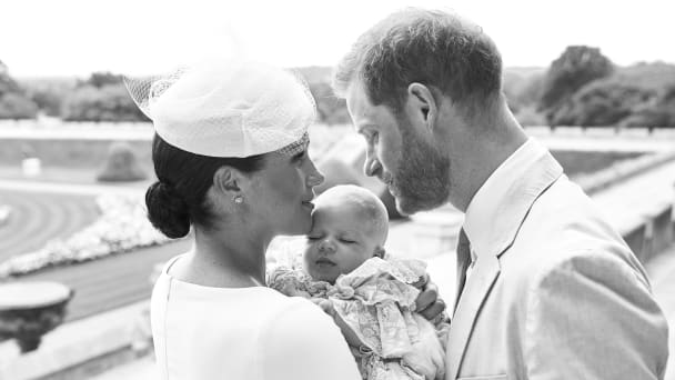 Meghan Markle and Prince Harry with their son, Archie.