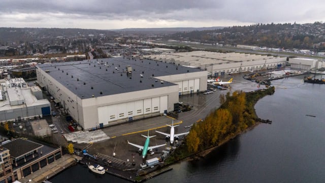 Boeing 737 Max airplanes sit parked at the company's production facility on November 18, 2020 in Renton, Washington.