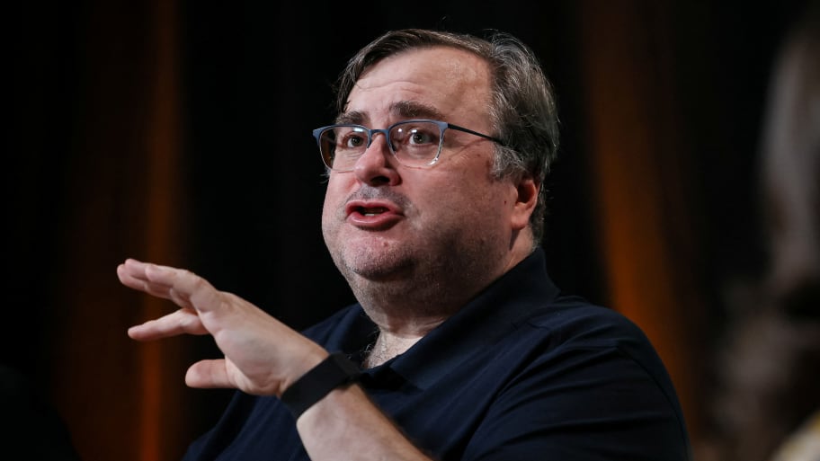 Reid Hoffman, partner at Greylock; co-founder of LinkedIn and co-founder of Inflection AI, speaks during the Axios BFD event in New York City.