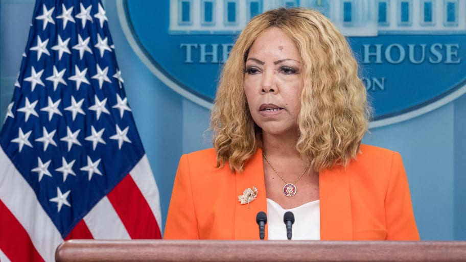 Rep. Lucy McBath (D-GA) speaks during the daily briefing in the Brady Press Briefing Room of the White House.