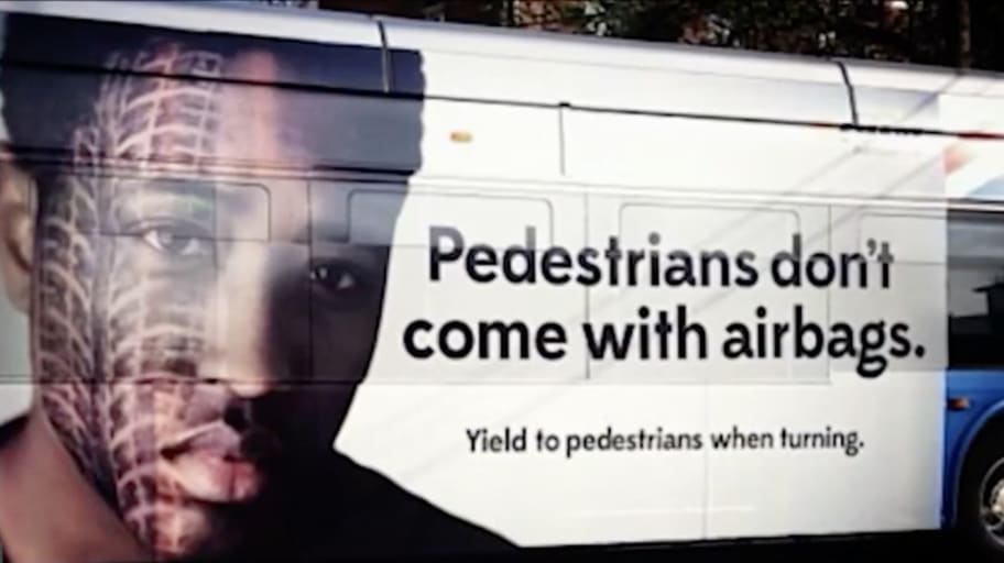 Stephen Grasty featured in a Street Smart pedestrian safety campaign ad.